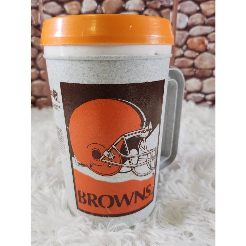 Cleveland Browns NFL FOOTBALL SUPER THERMO VINTAGE 1995 Plastic Lidded Cup Mug #